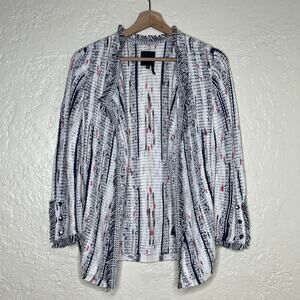 Nic + Zoe Women's Fringe Mix Knit Jacket Open Front Blazer Sweater Coat SP